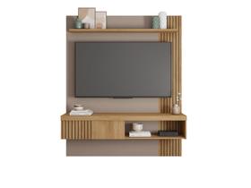 Painel Para TV Até 55 Polegadas Suspenso Sala Quarto Luxo Ripado Rack Luxo Completo