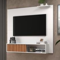 Painel para TV Até 55 Polegadas Tucson 1 Porta Ripado Branco/Freijó - Jcarvalho Painel para TV Até 55 Polegadas Tucson 1 Porta Ripado Branco/Freijó - Jcarvalho