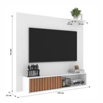 Painel Para Tv Até 55 Polegadas Tucson Com Porta de Correr Ripado Branco J Carvalho