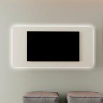 Painel para Tv até 58 Polegadas Aros Sobreposto 136cm com Led Fita Off White