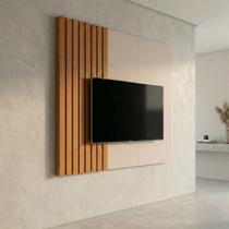 Painel para TV até 58 Polegadas Ripado 100% MDF 136CMX140CM Linha 2025 Boto Bege