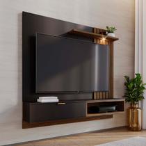 Painel para TV até 60 Pol Ripado com Led 160x156cm Tocantins Preto Noce