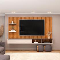 Painel para TV até 60 Polegadas 1 Porta DJ Móveis Friz Freijó Off White Painel para TV até 60 Polegadas 1 Porta DJ Móveis Friz Freijó Off White