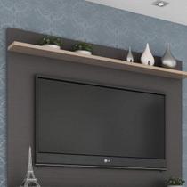 Painel para TV até 60 Polegadas 180cmx120cm 1 Prateleira Benevello Quiditá Cinza Grafite Painel para TV até 60 Polegadas 180cmx120cm 1 Prateleira Benevello Quiditá Cinza Grafite