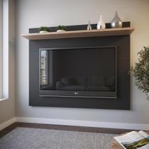 Painel para TV até 60 Polegadas 180CMX120CM 1 Prateleira Benevello Quiditá Cinza Painel para TV até 60 Polegadas 180CMX120CM 1 Prateleira Benevello Quiditá Cinza