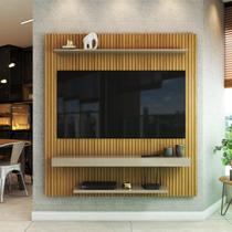 Painel para TV Até 60 Polegadas Alexandria 2 Prateleiras Ripado/Off White - Panorama Móveis Painel para TV Até 60 Polegadas Alexandria 2 Prateleiras Ripado/Off White - Panorama Móveis