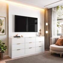Painel para TV até 60 Polegadas com Cômoda 9 Gavetas Sun Yescasa