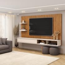 Painel para TV até 60 Polegadas Frizado com Prateleiras e Nichos Friz