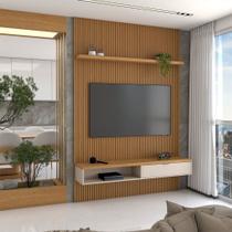 Painel para TV Até 60 Polegadas Home 1 Porta 140 Cm Nature Ripado/Off White - Panorama Móveis