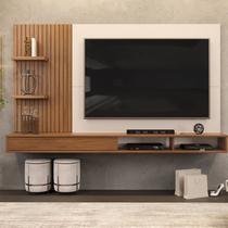Painel Para Tv até 60 Polegadas Ripado com Nichos Bento - Dj Móveis