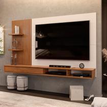 Painel para Tv Ate 60 Polegadas Ripado com Nichos Dj Móveis Bento Freijó Off White