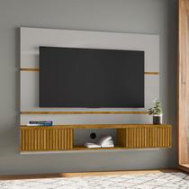 Painel para TV até 65 Polegadas 160cmx136cm 2 Portas Âmbar Bege Off White/Naturalle Painel para TV até 65 Polegadas 160cmx136cm 2 Portas Âmbar Bege Off White/Naturalle