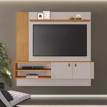 Painel para TV até 65 Polegadas 163cmx162cm 2 Portas Preciso Branco Off White/Cinamomo