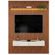 Painel Para Tv Até 65 Polegadas 1,83m Ripado Autêntico Com Led Montreal Com Nicho Efraín