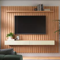 Painel para TV Até 65 Polegadas 2 Gavetas 1 Prateleira 100% Mdf Freijó/Off White Tb182 - Pradel
