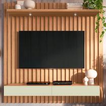 Painel para TV Até 65 Polegadas 2 Gavetas 1 Prateleira com Led Freijó/Off White TB181L - Pradel