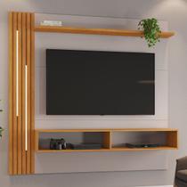 Painel para TV Até 65 Polegadas Agrado 3 Prateleiras com Led Off Cinamomo/Cinamomo - Jcm Móveis