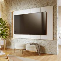Painel para TV Até 65 Polegadas Amalfi Ripado com Led Off White Matte/Freijó - Colibri