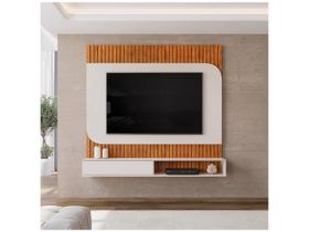 Painel Para Tv Até 65 Polegadas Detalhe Frisado Com Nichos Catar Madeirado/off White Madeirado/off White