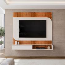 Painel para TV até 65 Polegadas MDF 150,5cmx139cm 1 Porta Deslizante Frisado Decorativo Tom