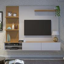 Painel para TV até 65 Polegadas MDF 200cmx175cm Frisado Montana Bege Off White/Cinamomo Painel para TV até 65 Polegadas MDF 200cmx175cm Frisado Montana Bege Off White/Cinamomo