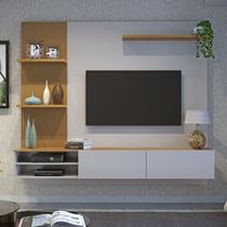 Painel para TV até 65 Polegadas MDF 200cmx175cm Frisado Montana Bege Off White/Cinamomo Painel para TV até 65 Polegadas MDF 200cmx175cm Frisado Montana Bege Off White/Cinamomo