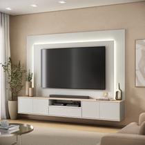 Painel para TV até 65 Polegadas Rack Suspenso LED 100% MDF 165CMX220CM Astro Yescasa Painel para TV até 65 Polegadas Rack Suspenso LED 100% MDF 165CMX220CM Astro Yescasa