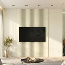 Painel para TV até 65 Polegadas Ripado 100% MDF 250CMX184CM Supremo Bege Off White Painel para TV até 65 Polegadas Ripado 100% MDF 250CMX184CM Supremo Bege Off White