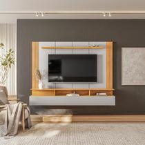 Painel para TV até 65 Polegadas Ripado Canelado com 1 Porta e 3 nichos DJ Móveis Soul Bali Cedro Painel para TV até 65 Polegadas Ripado Canelado com 1 Porta e 3 nichos DJ Móveis Soul Bali Cedro
