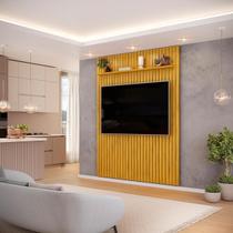 Painel para TV até 65 Polegadas Ripado DJ Móveis Trento 183 Cedro Painel para TV até 65 Polegadas Ripado DJ Móveis Trento 183 Cedro