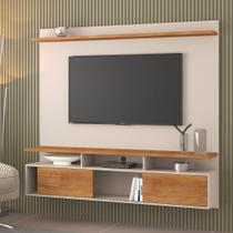 Painel para TV Até 65 Polegadas Roma 2 Portas 2 Prateleiras Off White/Mel