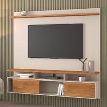 Painel para TV Até 70 Polegadas Adrian 2 Portas 1 Prateleira Off White/Mel - Viero Móveis