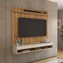 Painel Para Tv até 70 Polegadas Frisado Detroit Com Nicho Freijó/Off White Painel Para Tv até 70 Polegadas Frisado Detroit Com Nicho Freijó/Off White