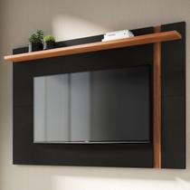 Painel para TV Até 70 Polegadas Leme 1 Prateleira Preto Fosco/Noce Milano - Colibri