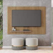 Painel para TV até 70 Polegadas MDF 180cmx120cm Frisos Decorativos Valença Marrom Buriti/Fendi