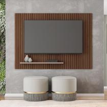 Painel para TV até 70 Polegadas MDF 180cmx120cm Frisos Decorativos Valença Marrom Havana/Fendi