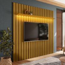 Painel para TV Até 70 Polegadas Morganite 1 Prateleira com Led Cedro - Pnr Móveis