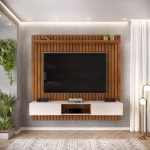 Painel para TV até 70 Polegadas Ripado DJ Móveis Luca 180 Freijó / Off White