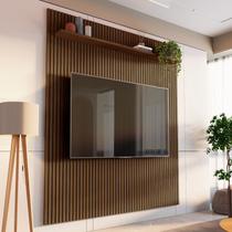 Painel para TV até 72 Polegadas 100% MDF 185,5cmx250cm Aloe CabeCasa MadeiraOriginals Marrom Cedro Painel para TV até 72 Polegadas 100% MDF 185,5cmx250cm Aloe CabeCasa MadeiraOriginals Marrom Cedro