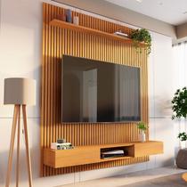 Painel para TV até 72 Polegadas 100% MDF Ripado com Nicho 185x250cm Aloe CabeCasa MadeiraOriginals