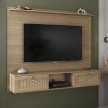 Painel para TV até 72 Polegadas MDF 160cmx135cm Portas Basculante Impressão 3D Palha Trama