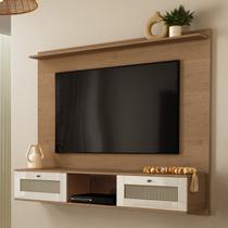 Painel para TV até 72 Polegadas MDF 160cmx135cm Portas Basculante Impressão 3D Palha Trama