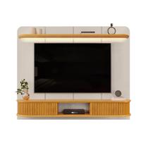 Painel para TV até 75" 2 Portas Deslizantes com Detalhe Ripado Maldivas Painel para TV até 75" 2 Portas Deslizantes com Detalhe Ripado Maldivas