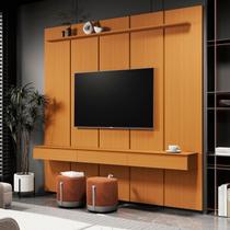 Painel para TV até 75 Polegadas 100% MDF 225cmx216cm 3 Gavetas Estone 2.25 Marrom Cedro Painel para TV até 75 Polegadas 100% MDF 225cmx216cm 3 Gavetas Estone 2.25 Marrom Cedro