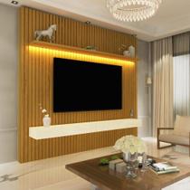 Painel para TV até 75 Polegadas 2 Gavetas Led Ripado 185 Nobre Gelius Painel para TV até 75 Polegadas 2 Gavetas Led Ripado 185 Nobre Gelius
