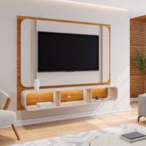 Painel para TV Até 75 Polegadas Austen com Led Mel/Off White - Viero Móveis
