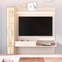 Painel para TV até 75 Polegadas com LED com Vidro Reflecta MDF 223CMX219CM Cristaleira Vitoria Regia Yescasa
