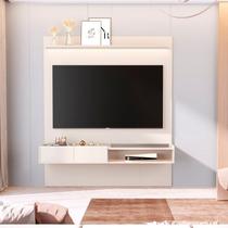 Painel para TV até 75 Polegadas com LED MDF 187cmx219cm Liso com Nicho e Prateleira com Led Vitoria Regia YesCasa Painel para TV até 75 Polegadas com LED MDF 187cmx219cm Liso com Nicho e Prateleira com Led Vitoria Regia YesCasa