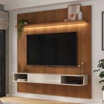 Painel para TV Até 75 Polegadas Grécia 1 Porta Cinamomo/Off White - Pnr Móveis