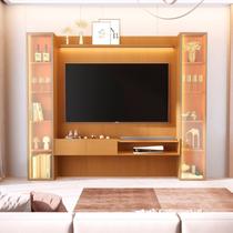 Painel para TV até 75 Polegadas LED Vidro Reflecta 100% MDF 219CMX259CM Vitoria Regia Yescasa Marrom Marrom